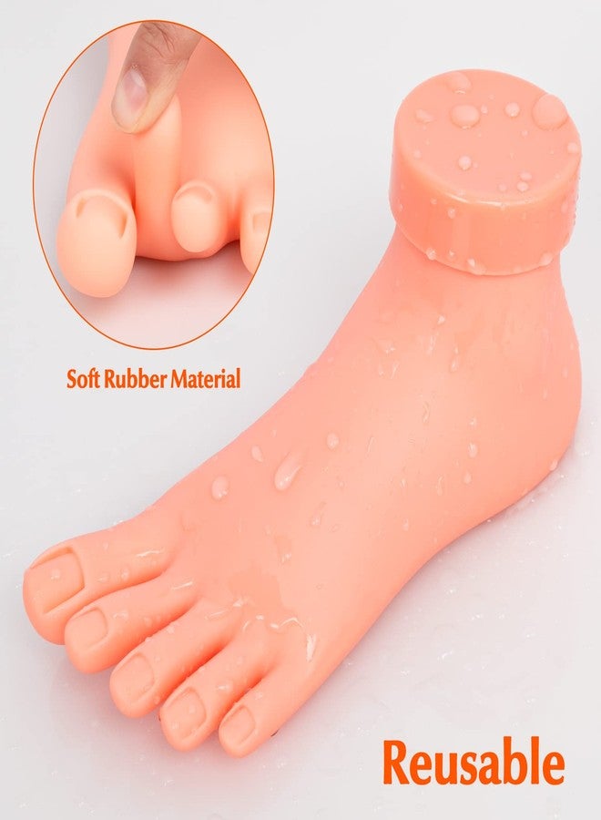 krofaue Practice Fake Foot Model 1 Pair Flexible Soft Silicone Prosthetic Manicure Tool for Nail Tips Art Training - Image 5